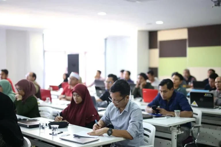Participants attending a digital skills workshop